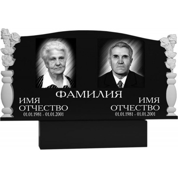 Памятник на двоих с двумя розами KP-20461