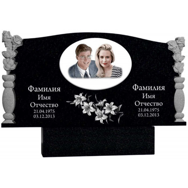 Памятник на двоих с двумя розами KP-20461