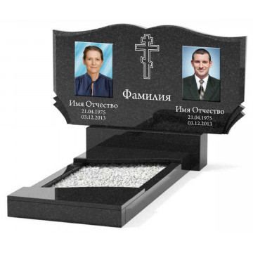 Памятник из гранита горизонтальный для двоих KP-20506
