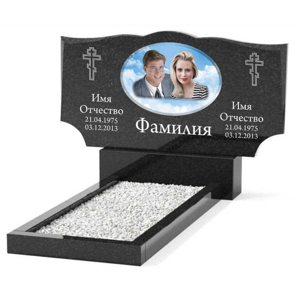 Памятник из гранита горизонтальный для двоих KP-20507