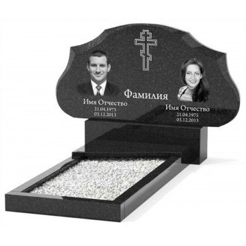 Памятник из гранита горизонтальный для двоих KP-20504