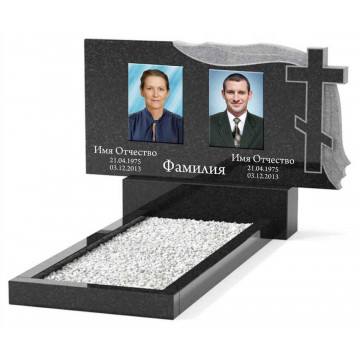 Памятник из гранита горизонтальный для двоих KP-20502