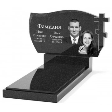 Памятник из гранита горизонтальный для двоих KP-20503
