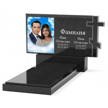 Памятник из гранита горизонтальный для двоих KP-20505