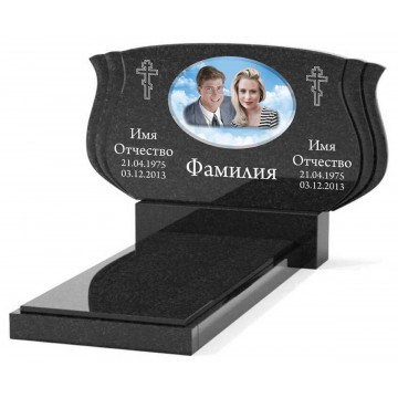 Памятник из гранита горизонтальный для двоих KP-20500