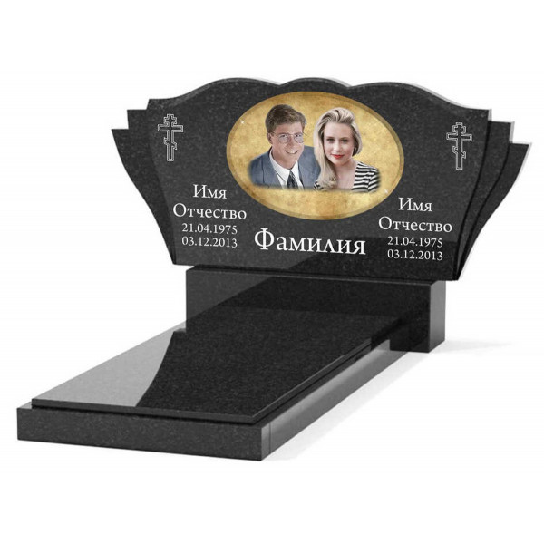 Памятник из гранита горизонтальный для двоих KP-20501