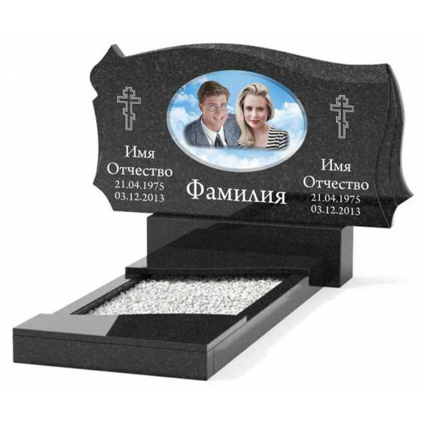 Памятник из гранита горизонтальный для двоих KP-20499